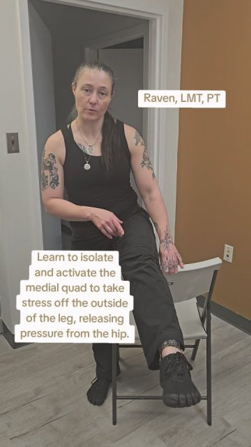 We see clients all the time who struggle with sharp or nagging hip and low back pain, weakness and stiffness in the front of the hip, and tightness in the adductors. Whether this tension developed from improper movement patterns or as the result of weakness after hip or knee surgery, there's often a simple solution. We can't activate the quads properly as a group if we can't activate the quad muscles individually. So we often suggest this simple exercise to teach our clients how to feel their medial quad activate. (Don't worry, we'll post again soon so you can see how to activate your lateral quad!) When you feel your muscles engage properly, you knowproperly, it feels like when they don't. Awareness in body mechanics is the first step to getting rid of chronic pain and stiffness, reducing movement stress, and feeling better.
Book with Raven to get the best of both worlds: massage for what hurts and personal training recommendations so you stay out of pain longer and get back to living.
#kneesurgery #massagetherapy #fyp #richmondva #personaltrainer